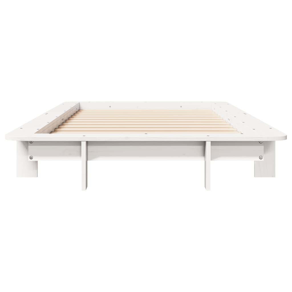 Cadre de lit sans matelas blanc 90x200 cm bois de pin massif - XIOS
