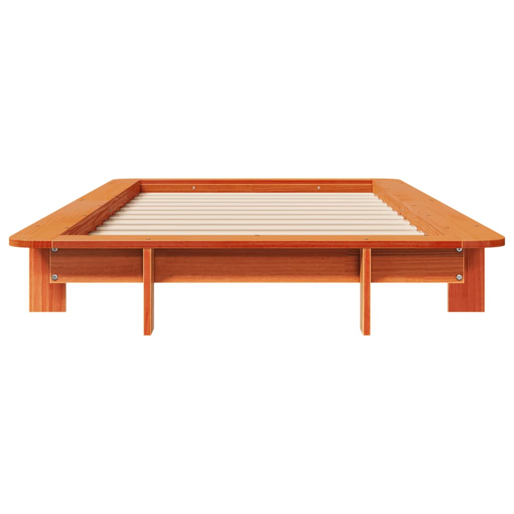 Cadre de lit sans matelas cire marron 90x200 cm bois pin massif - XIOS