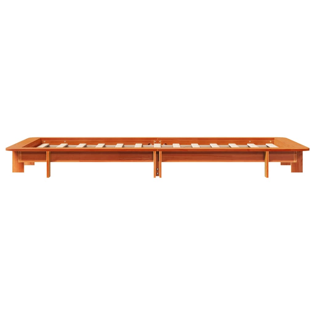 Cadre de lit sans matelas cire marron 90x200 cm bois pin massif - XIOS
