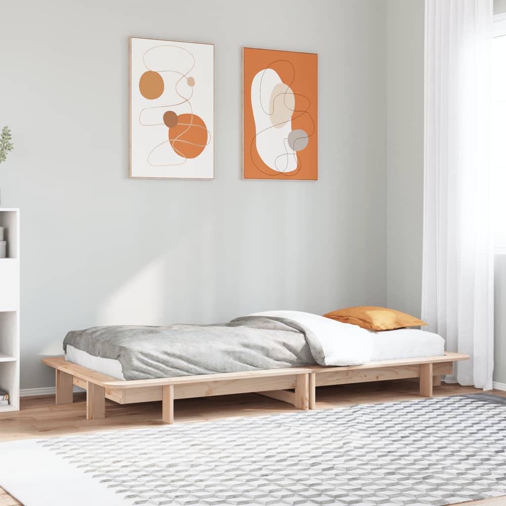 Cadre de lit sans matelas 75x190 cm bois de pin massif - XIOS