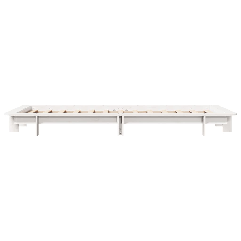 Cadre de lit sans matelas blanc 75x190 cm bois de pin massif - XIOS