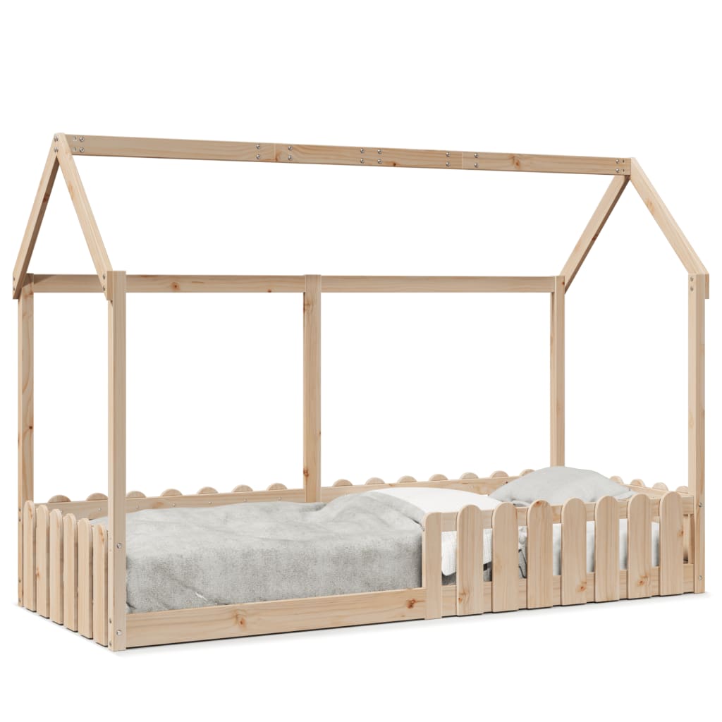 Cadre de lit d'enfants forme de maison sans matelas pin massif - XIOS