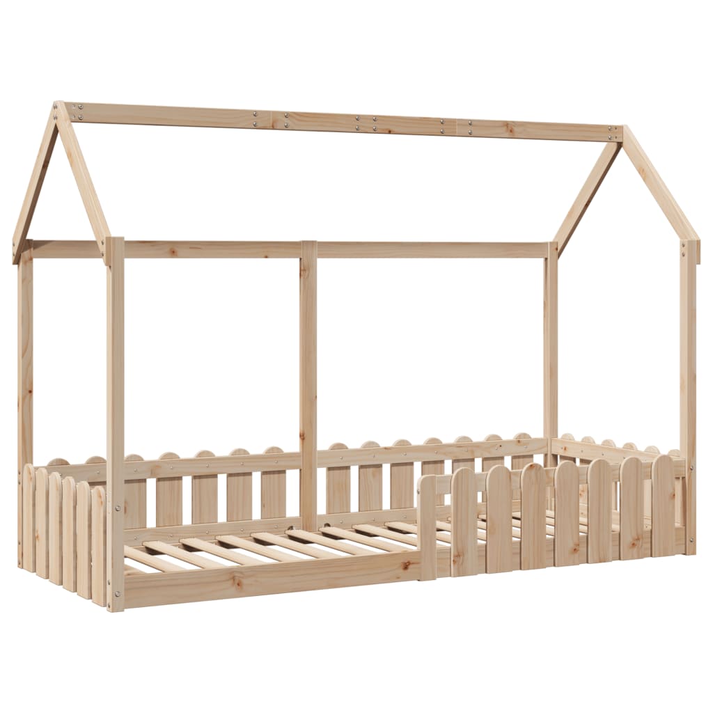 Cadre de lit d'enfants forme de maison sans matelas pin massif - XIOS
