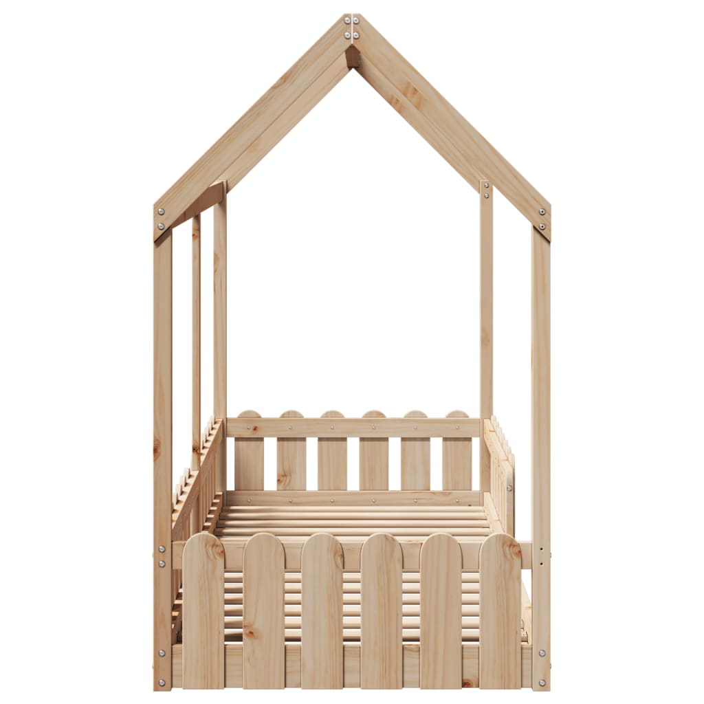 Cadre de lit d'enfants forme de maison sans matelas pin massif - XIOS