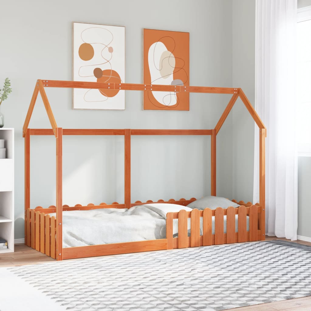 Cadre de lit d'enfants forme de maison sans matelas 80x200 cm - XIOS