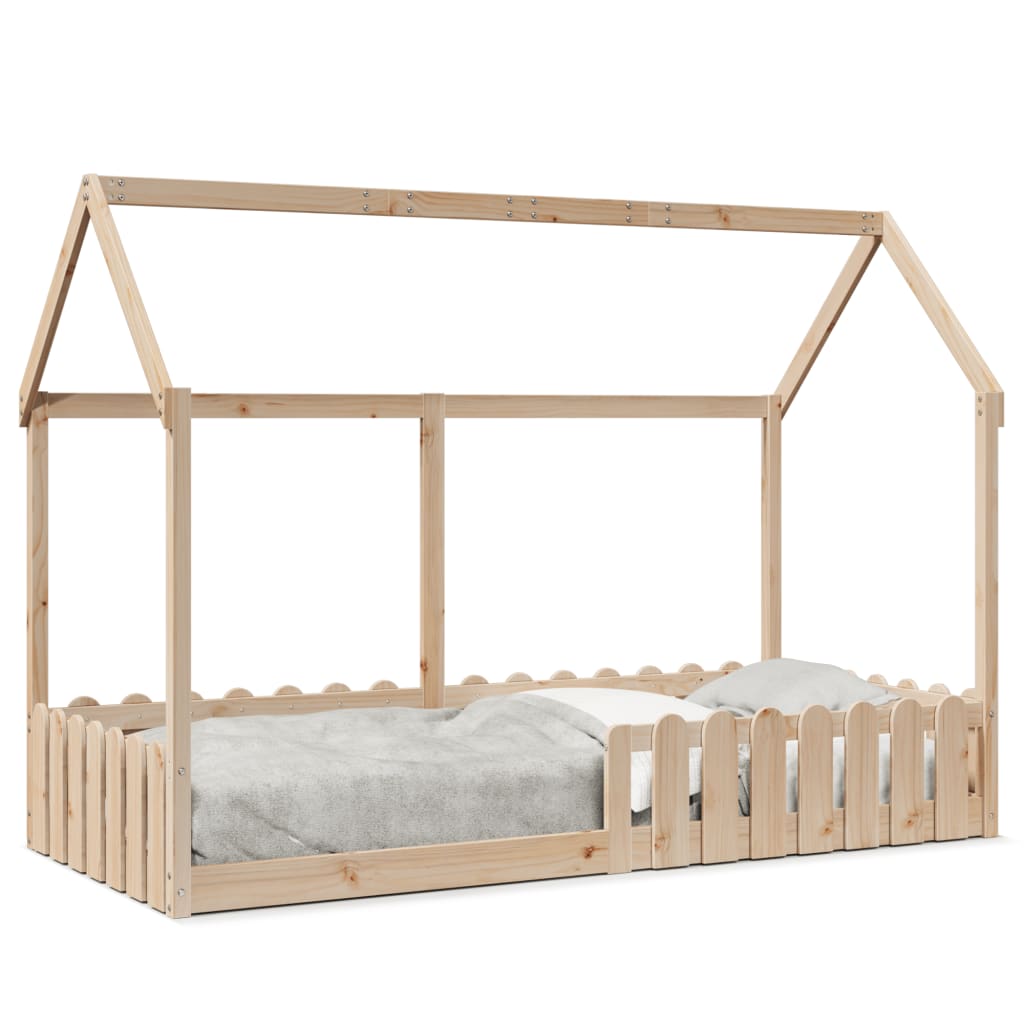 Cadre de lit d'enfants forme de maison sans matelas pin massif - XIOS