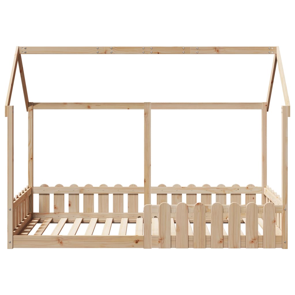 Cadre de lit d'enfants forme de maison sans matelas pin massif - XIOS
