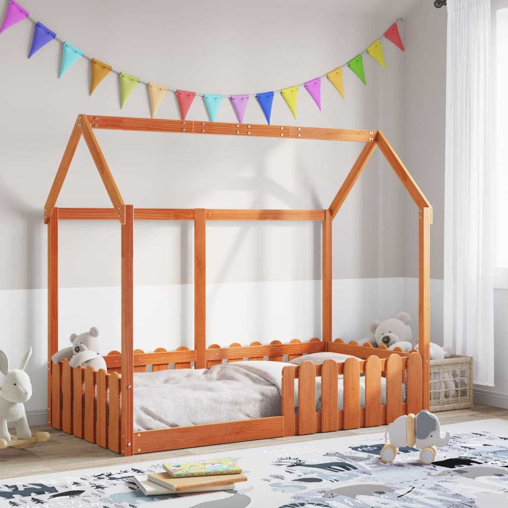 Cadre de lit d'enfants forme de maison sans matelas 80x160 cm - XIOS