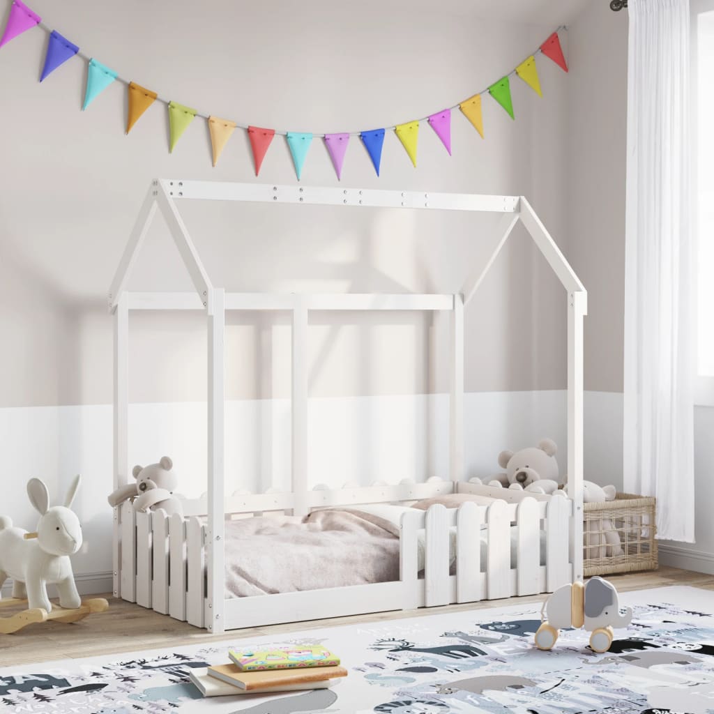 Cadre de lit d'enfants forme de maison sans matelas 70x140 cm - XIOS