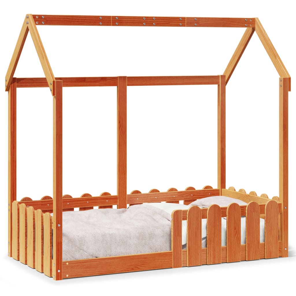 Cadre de lit d'enfants forme de maison sans matelas 70x140 cm - XIOS