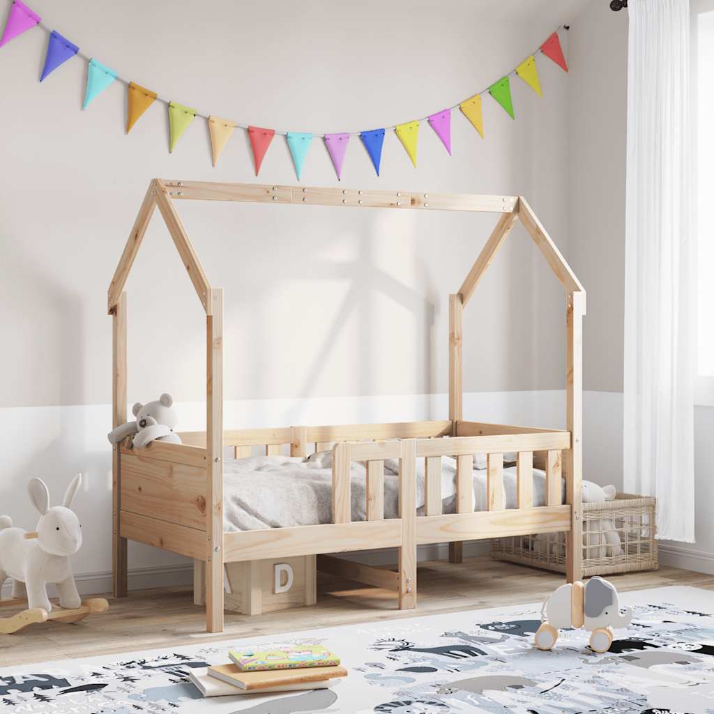 Cadre de lit d'enfants forme de maison sans matelas pin - XIOS