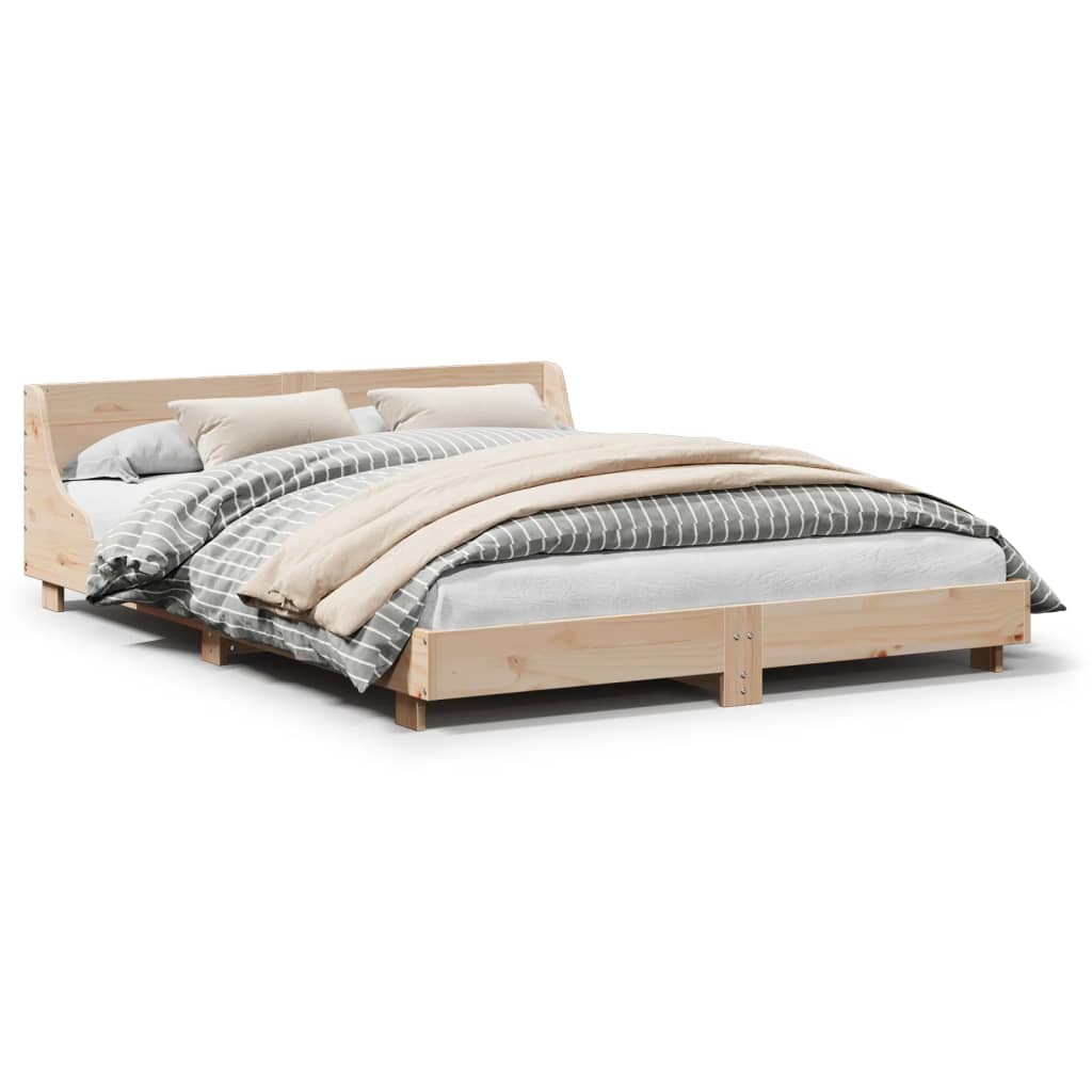 Cadre de lit sans matelas 140x200 cm bois massif de pin - XIOS