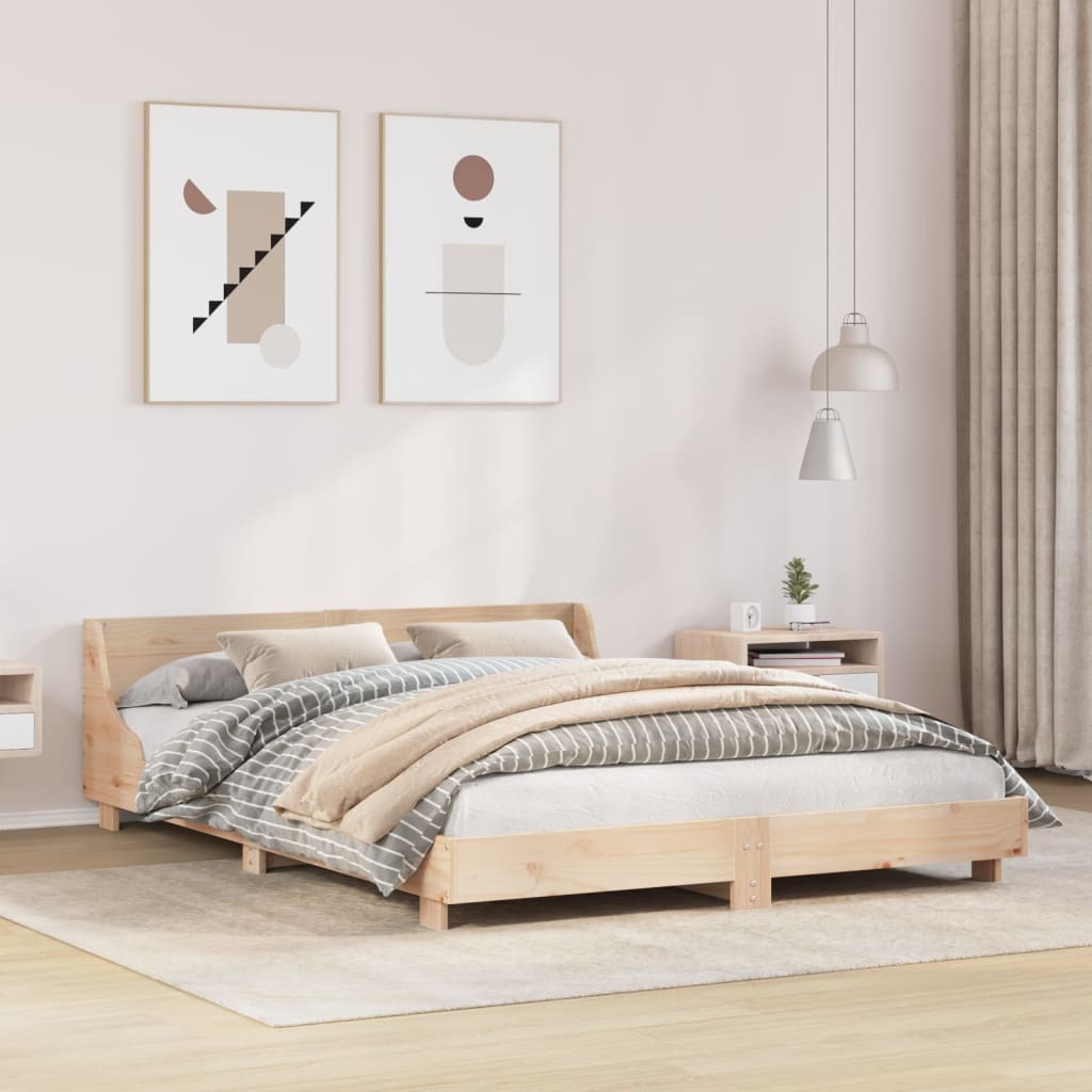 Cadre de lit sans matelas 140x200 cm bois massif de pin - XIOS