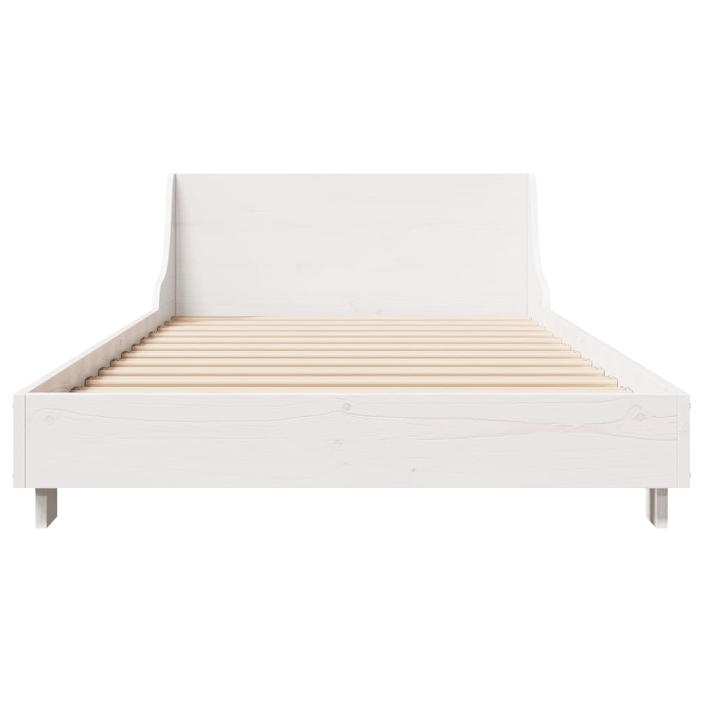 Cadre de lit sans matelas blanc 100x200 cm bois de pin massif - XIOS