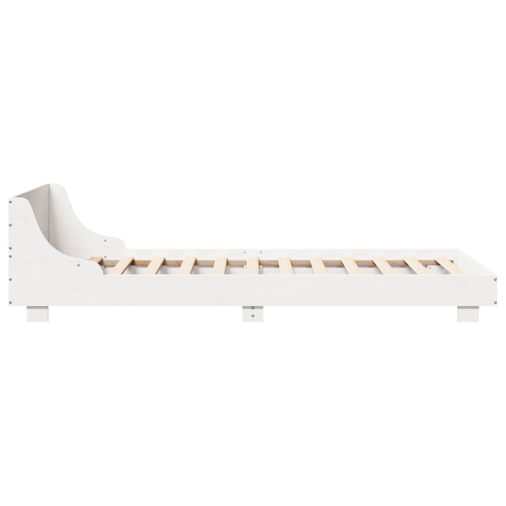 Cadre de lit sans matelas blanc 100x200 cm bois de pin massif - XIOS