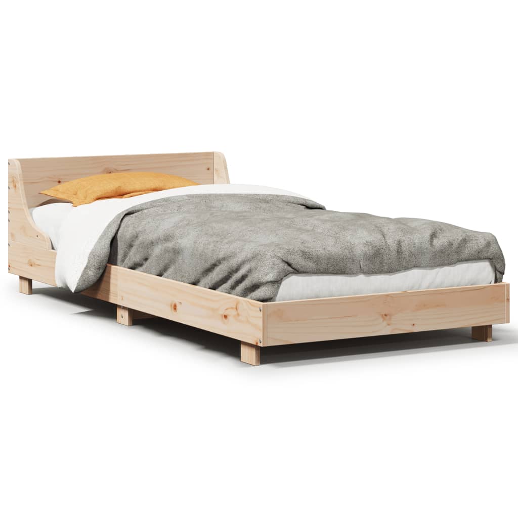 Cadre de lit sans matelas 90x200 cm bois de pin massif - XIOS