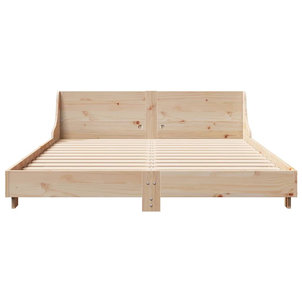 Cadre de lit sans matelas 135x190 cm bois de pin massif - XIOS