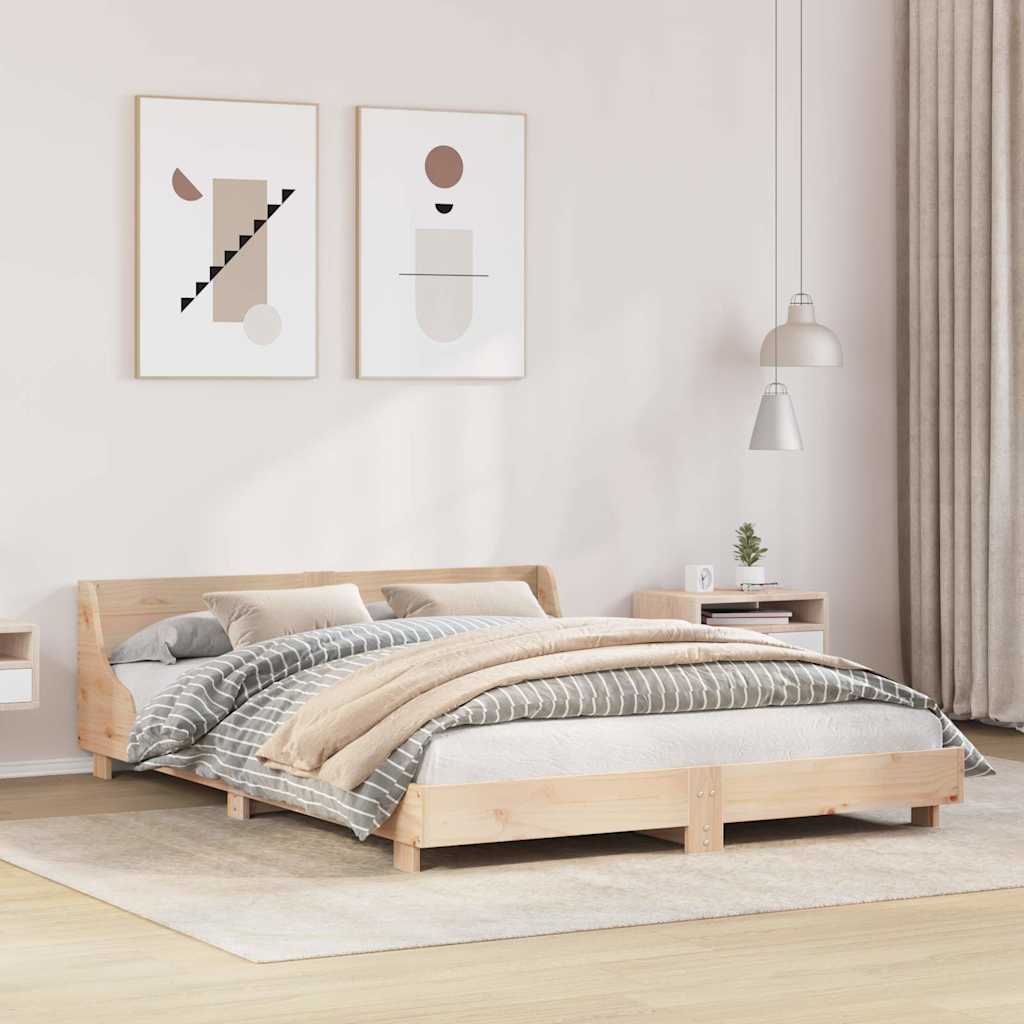 Cadre de lit sans matelas 135x190 cm bois de pin massif - XIOS