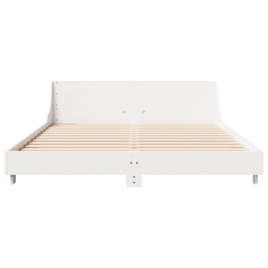 Cadre de lit sans matelas blanc 120x190 cm bois de pin massif - XIOS