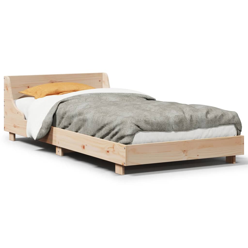 Cadre de lit sans matelas 90x190 cm bois de pin massif - XIOS