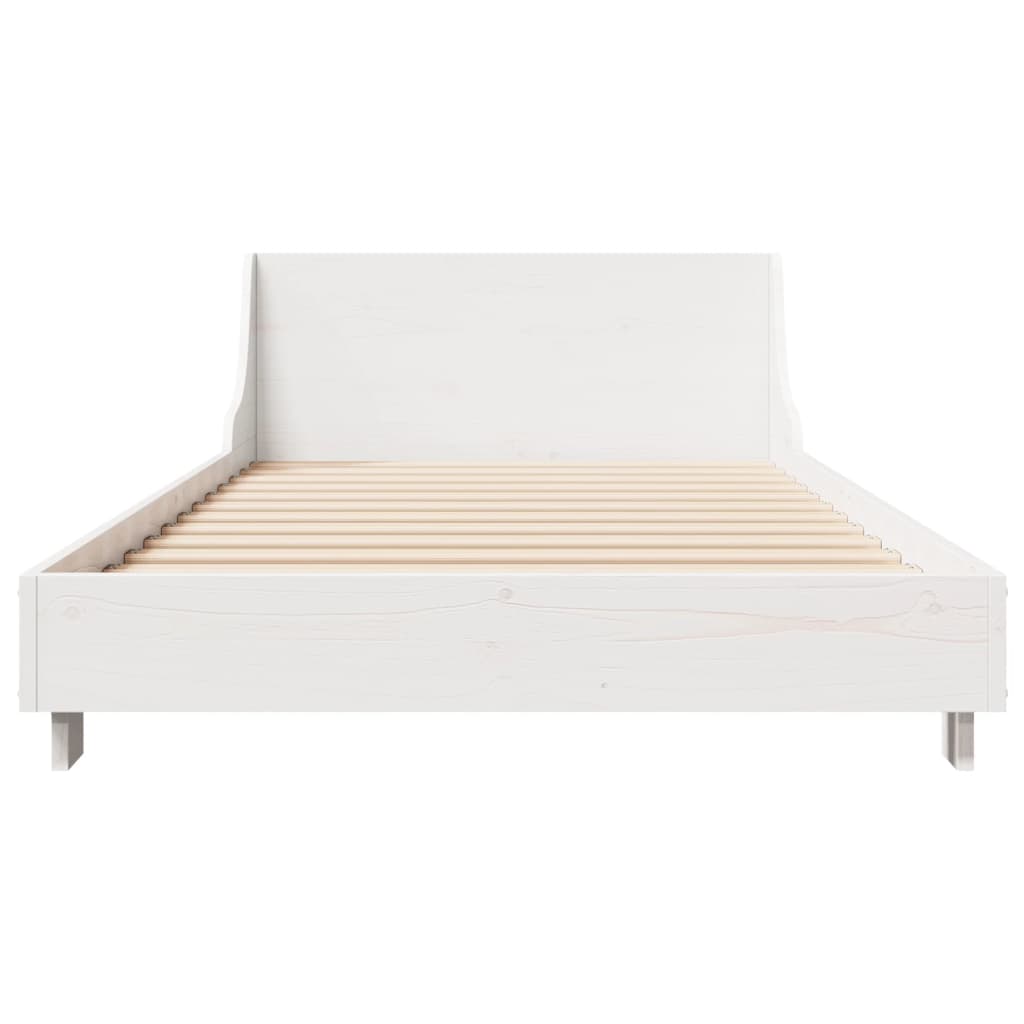 Cadre de lit sans matelas blanc 75x190 cm bois de pin massif - XIOS