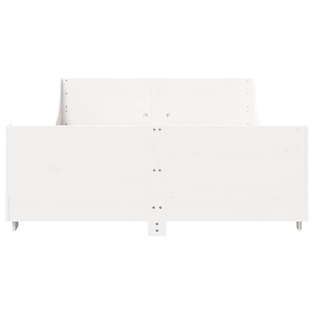 Cadre de lit sans matelas blanc 120x200 cm bois de pin massif - XIOS