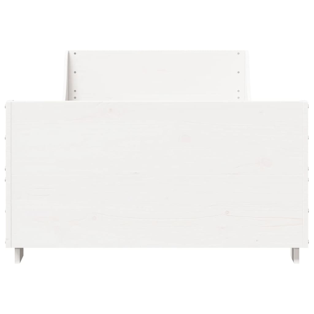 Cadre de lit sans matelas blanc 100x200 cm bois de pin massif - XIOS