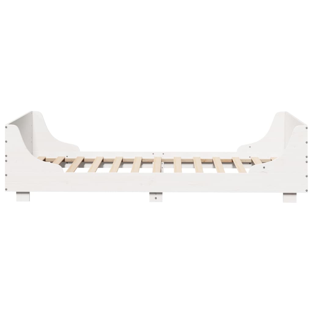Cadre de lit sans matelas blanc 100x200 cm bois de pin massif - XIOS