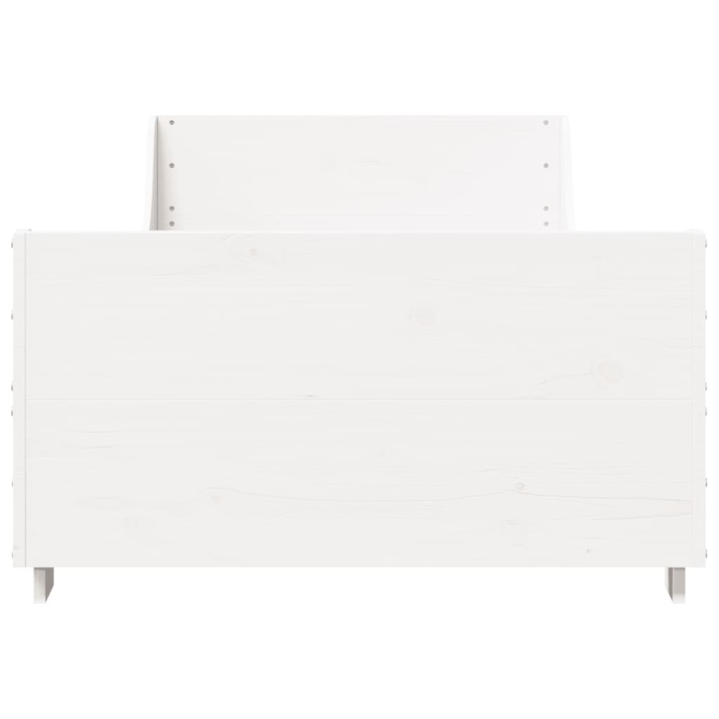 Cadre de lit sans matelas blanc 90x200 cm bois de pin massif - XIOS