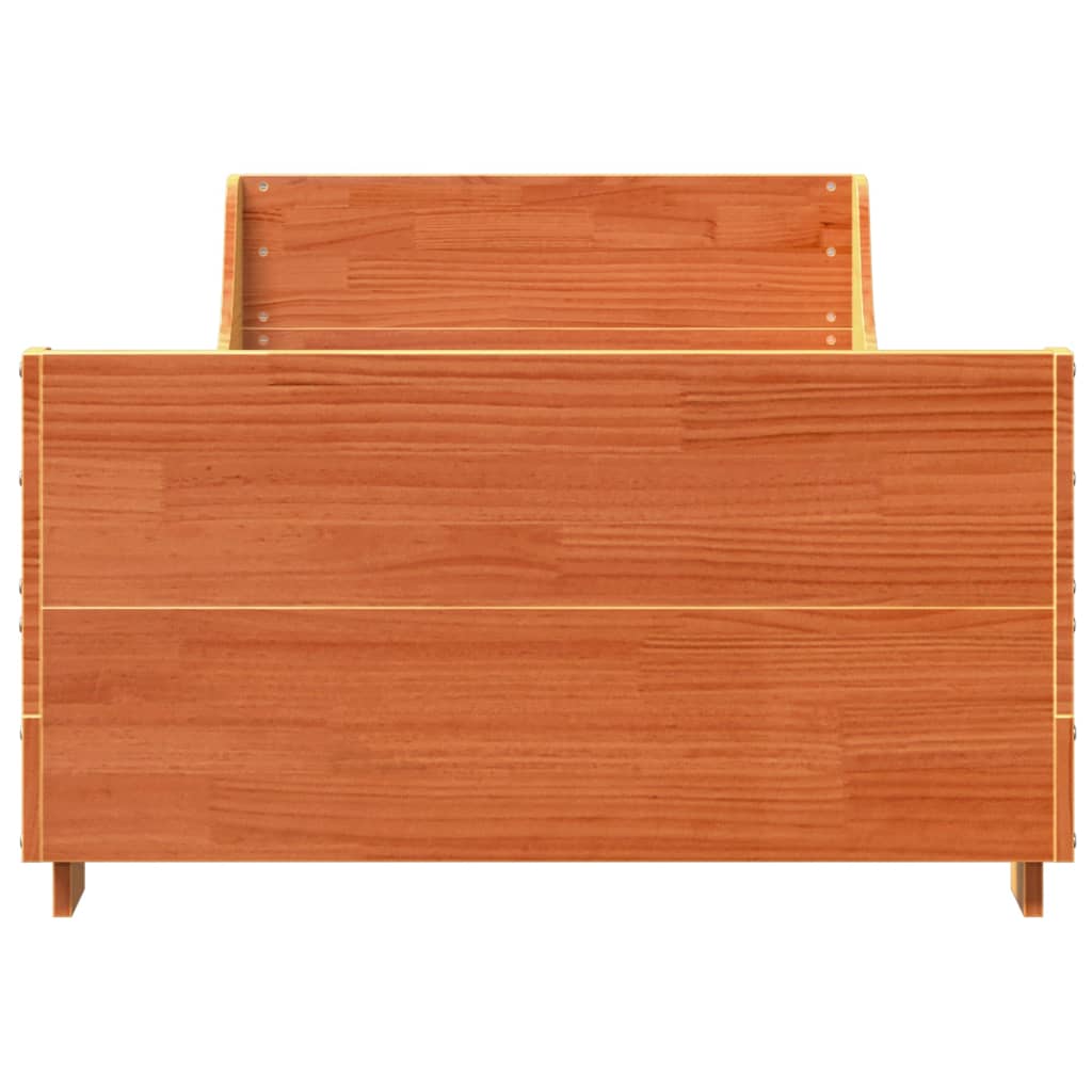 Cadre de lit sans matelas cire marron 90x200 cm bois pin massif - XIOS