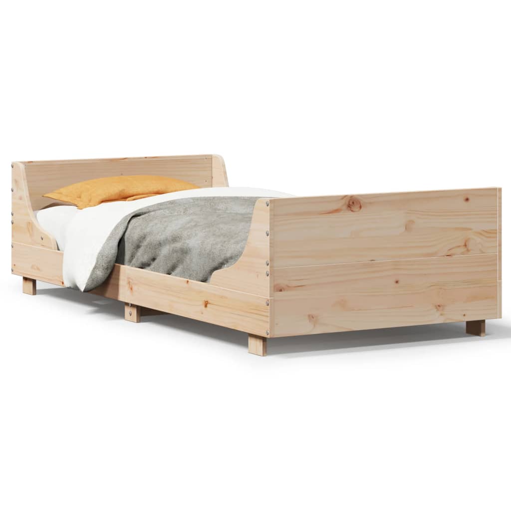 Cadre de lit sans matelas 90x190 cm bois de pin massif - XIOS