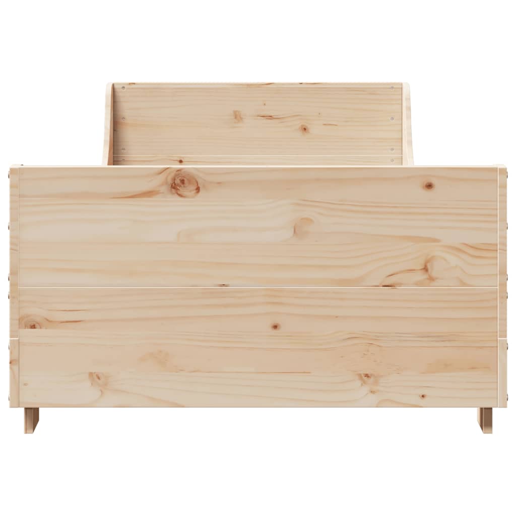 Cadre de lit sans matelas 75x190 cm bois de pin massif - XIOS
