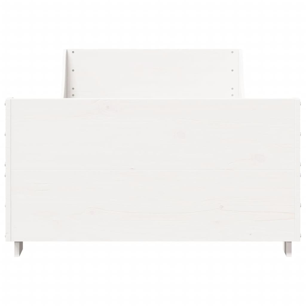 Cadre de lit sans matelas blanc 75x190 cm bois de pin massif - XIOS