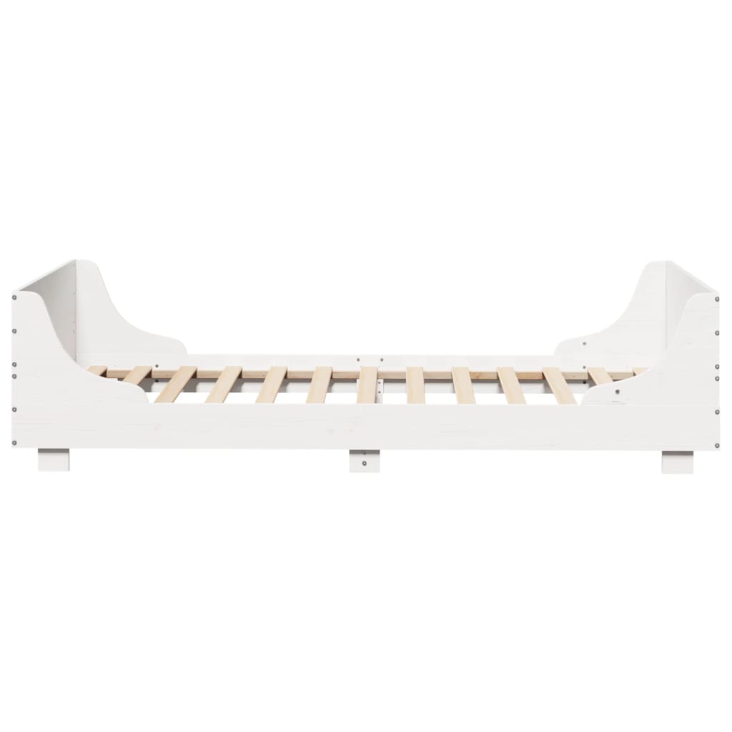 Cadre de lit sans matelas blanc 75x190 cm bois de pin massif - XIOS