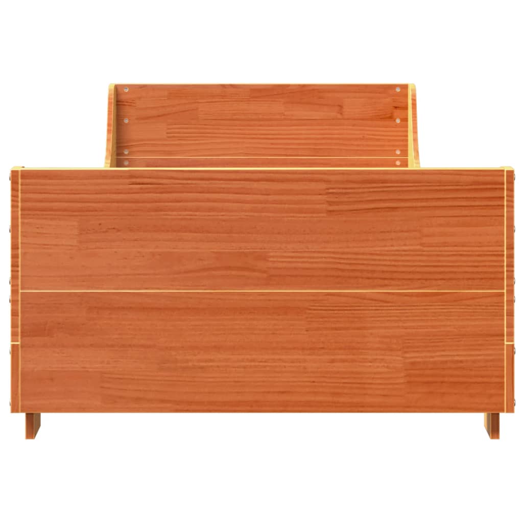 Cadre de lit sans matelas cire marron 75x190 cm bois pin massif - XIOS