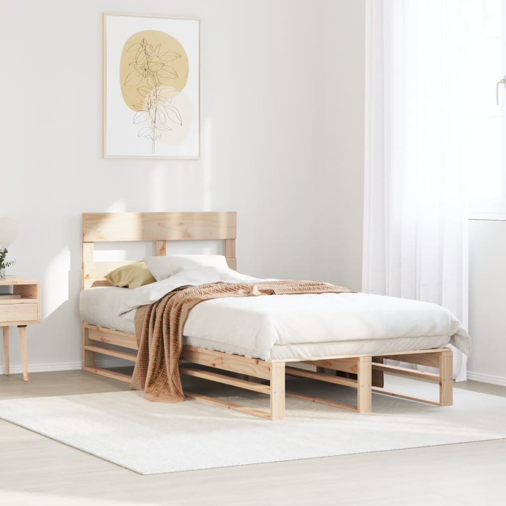 Cadre de lit sans matelas 90x200 cm bois de pin massif - XIOS