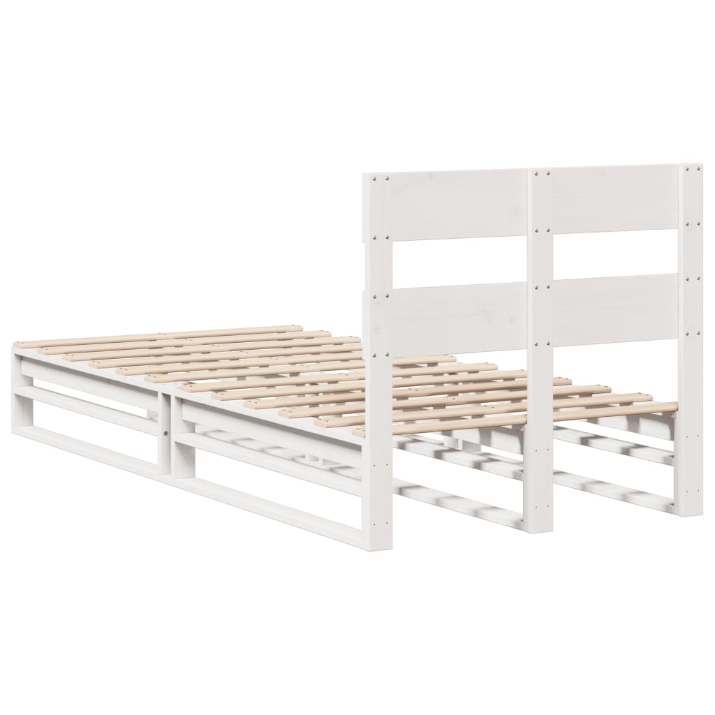 Cadre de lit sans matelas blanc 100x200 cm bois de pin massif - XIOS