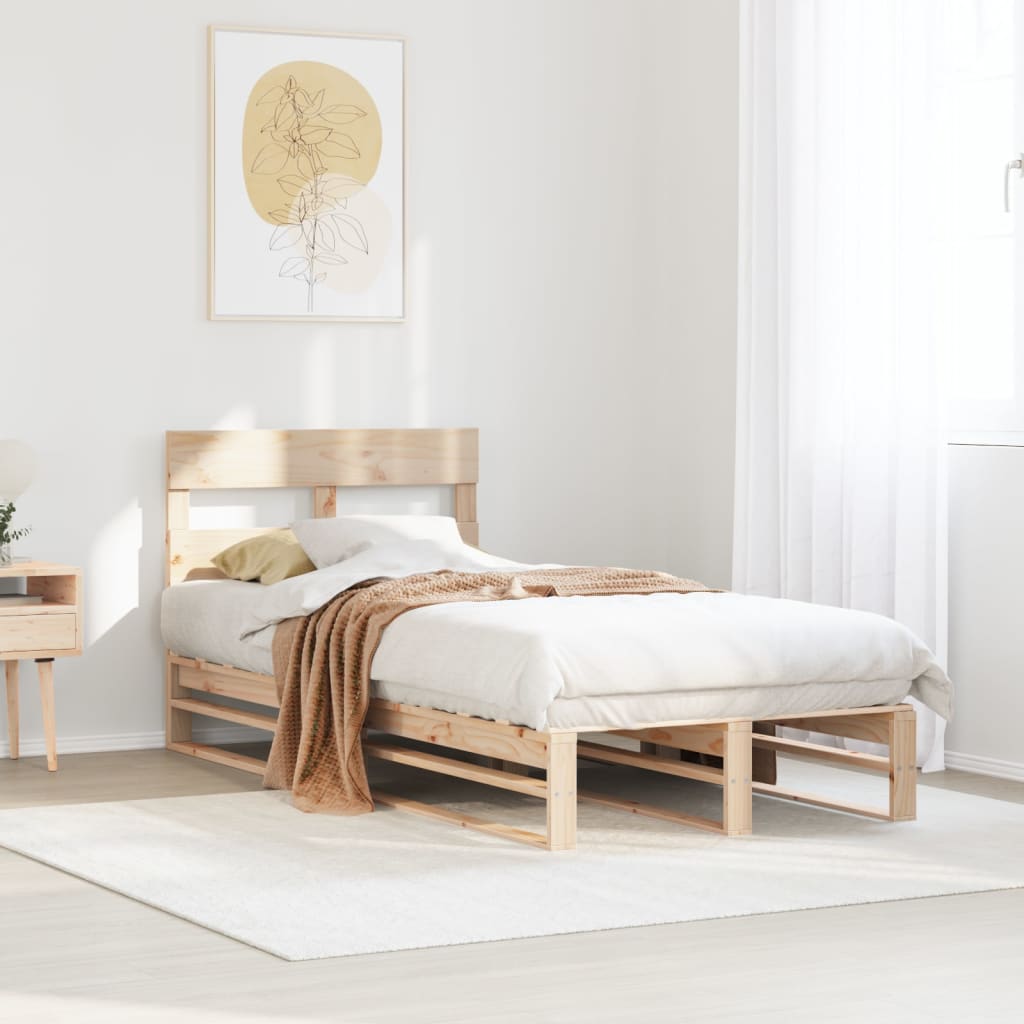 Cadre de lit sans matelas 75x190 cm bois de pin massif - XIOS