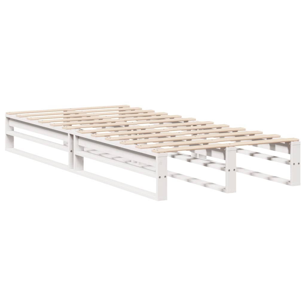 Cadre de lit sans matelas blanc 75x190 cm bois de pin massif - XIOS