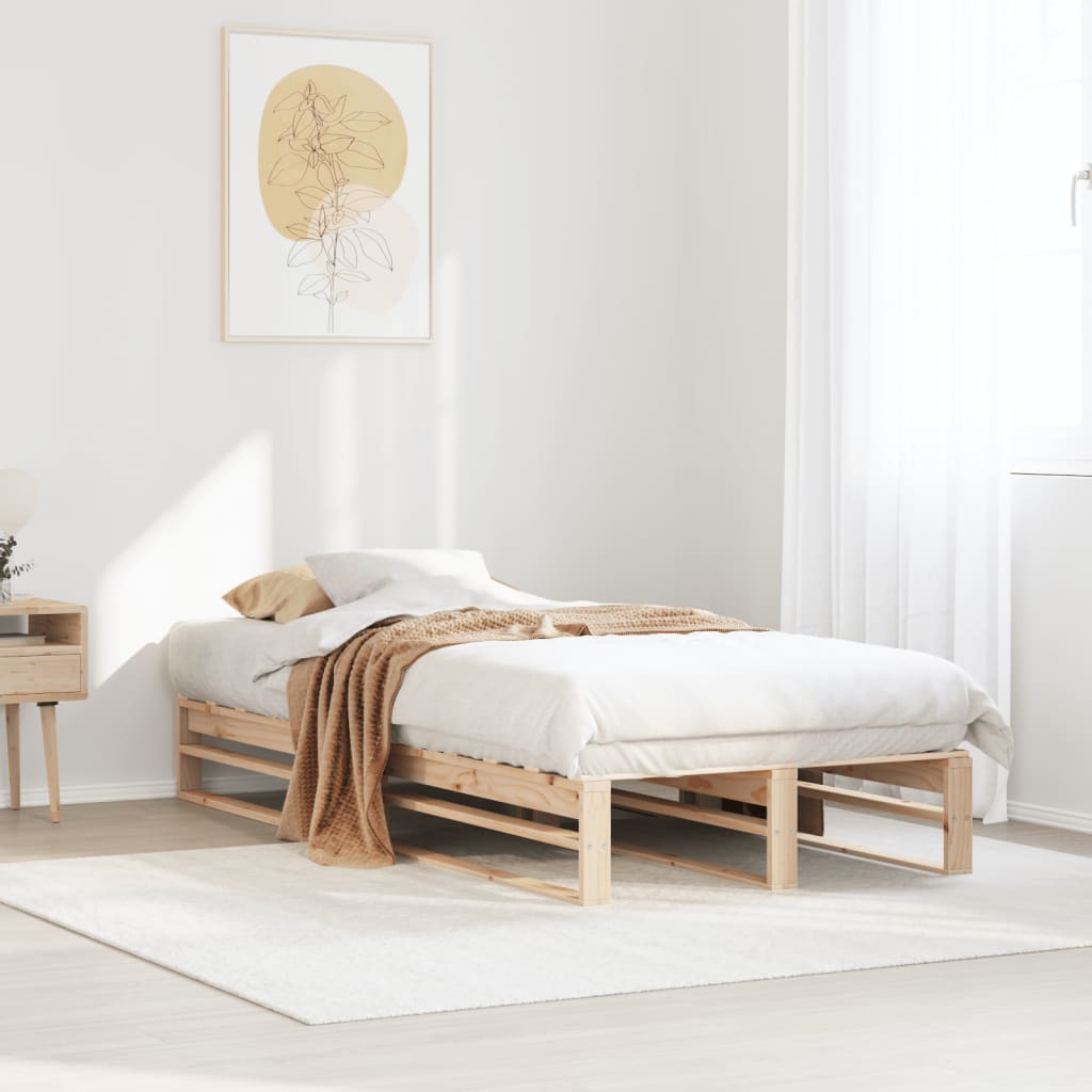 Cadre de lit sans matelas 90x200 cm bois de pin massif - XIOS