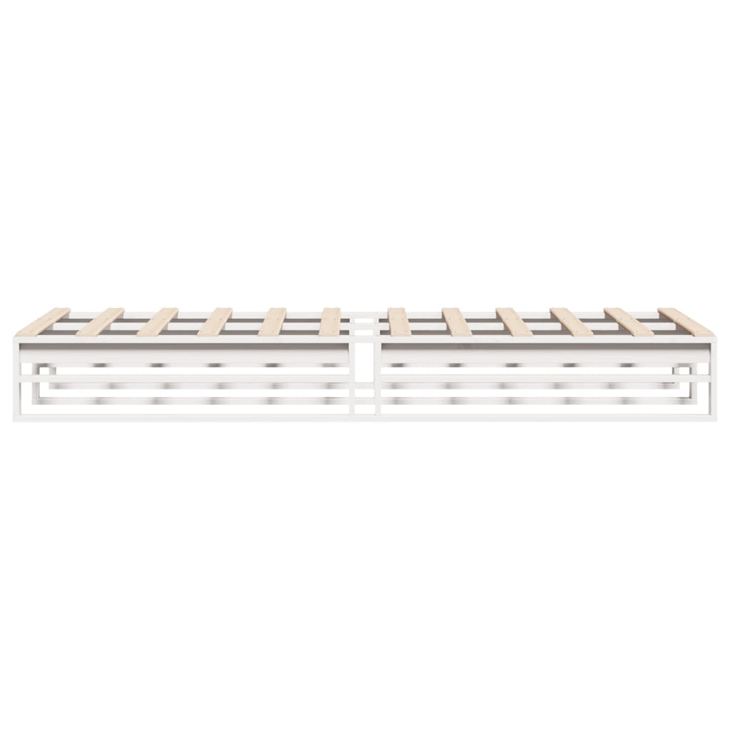 Cadre de lit sans matelas blanc 90x200 cm bois de pin massif - XIOS