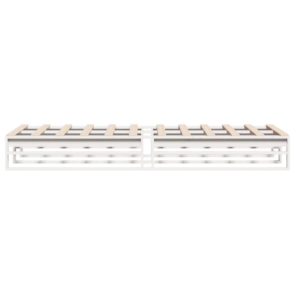 Cadre de lit sans matelas blanc 100x200 cm bois de pin massif - XIOS