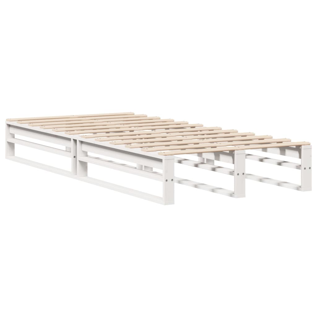 Cadre de lit sans matelas blanc 100x200 cm bois de pin massif - XIOS