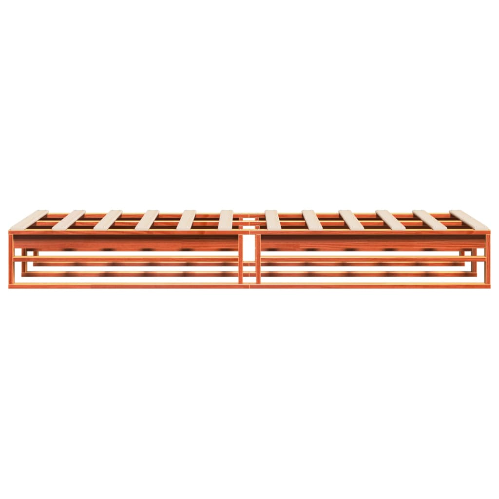 Cadre de lit sans matelas cire marron 100x200cm bois pin massif - XIOS