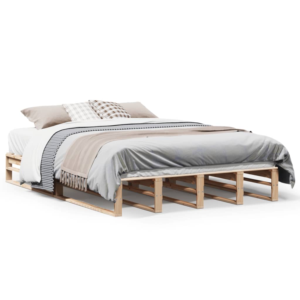 Cadre de lit sans matelas 160x200 cm bois massif de pin - XIOS