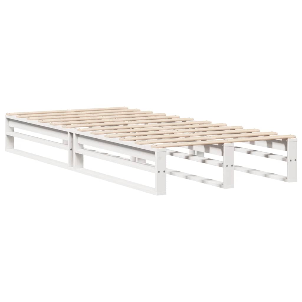 Cadre de lit sans matelas blanc 75x190 cm bois de pin massif - XIOS