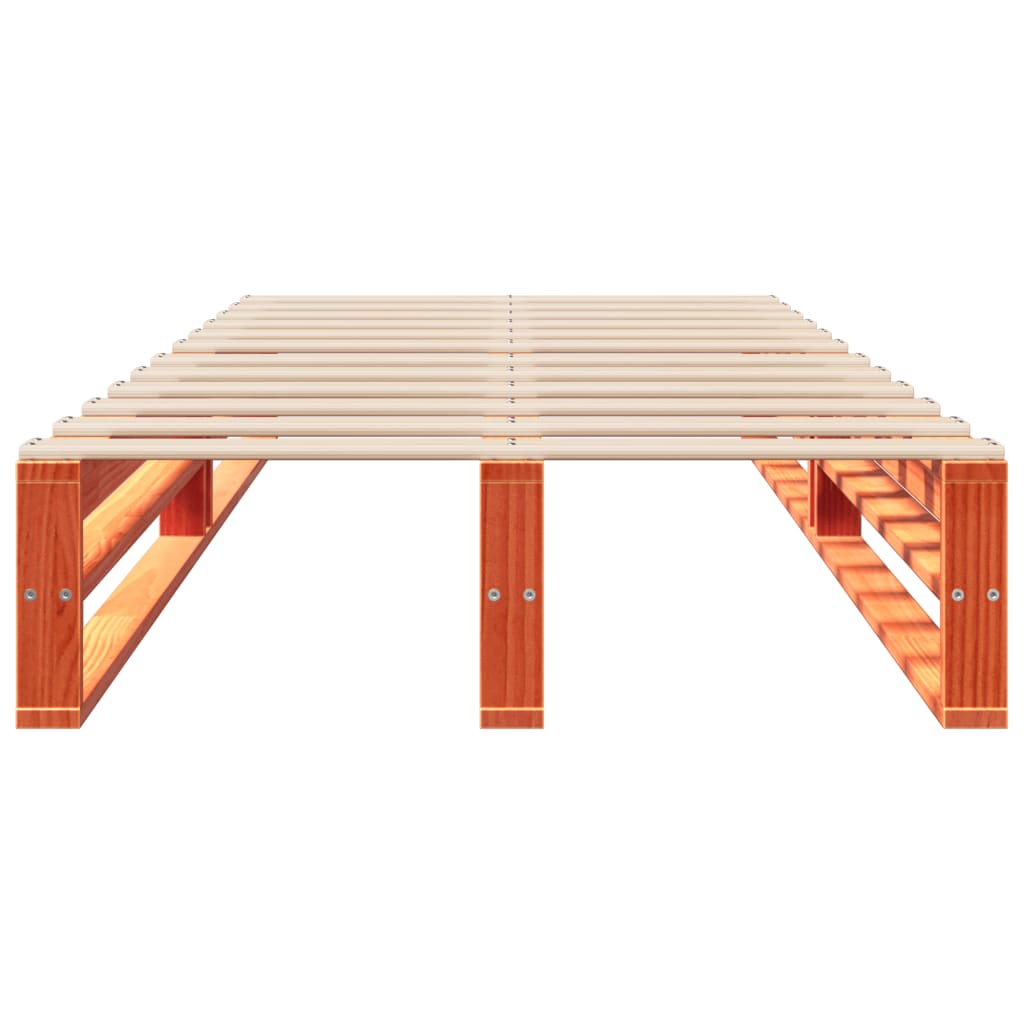 Cadre de lit sans matelas cire marron 75x190 cm bois pin massif - XIOS