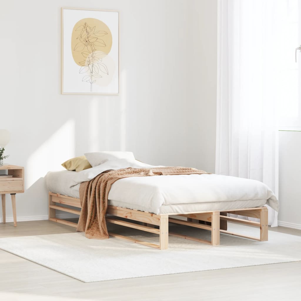 Cadre de lit sans matelas 90x190 cm bois de pin massif - XIOS