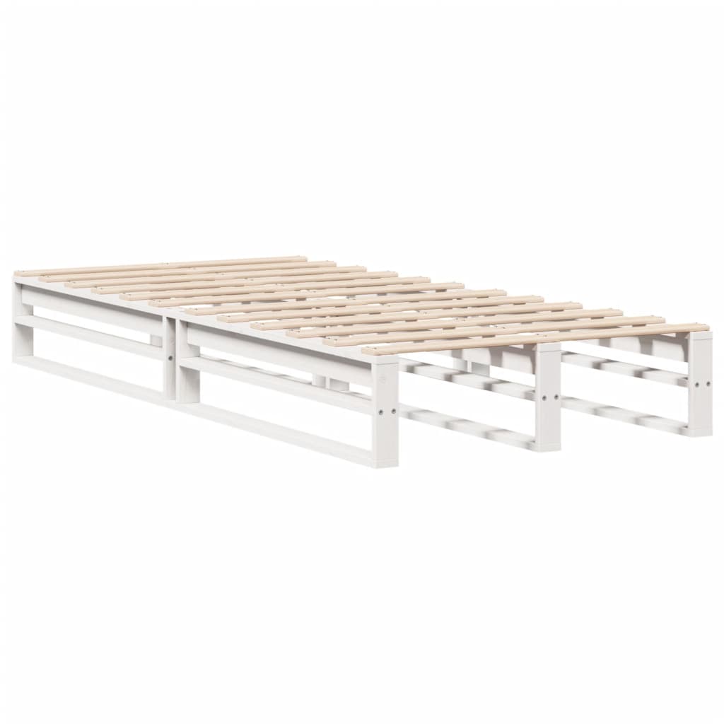 Cadre de lit sans matelas blanc 90x190 cm bois de pin massif - XIOS
