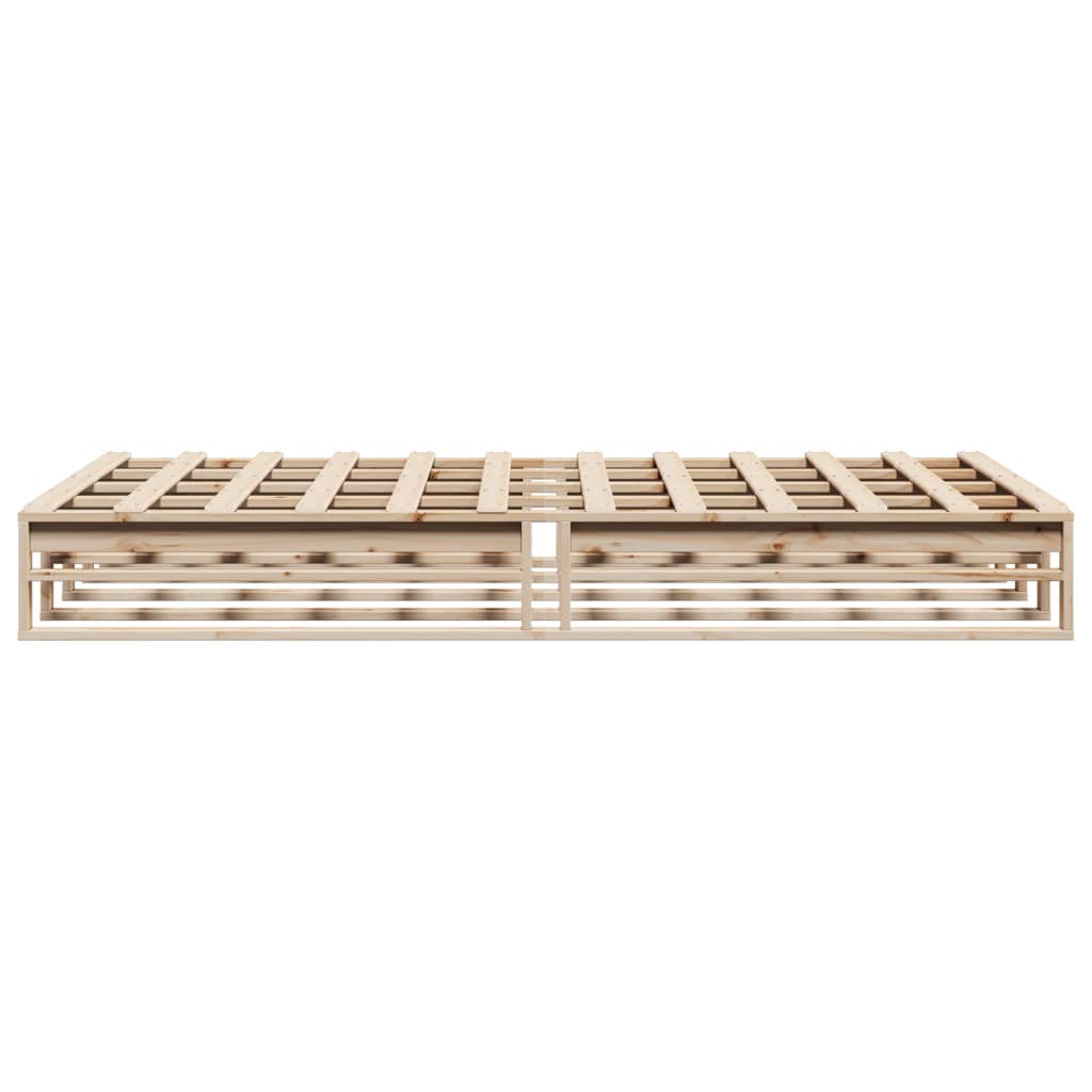 Cadre de lit sans matelas 135x190 cm bois de pin massif - XIOS